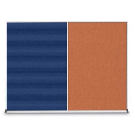 United Visual Products Triple Door Radius Corkboard, 96"X48", G UV8006-GOLD-CORK